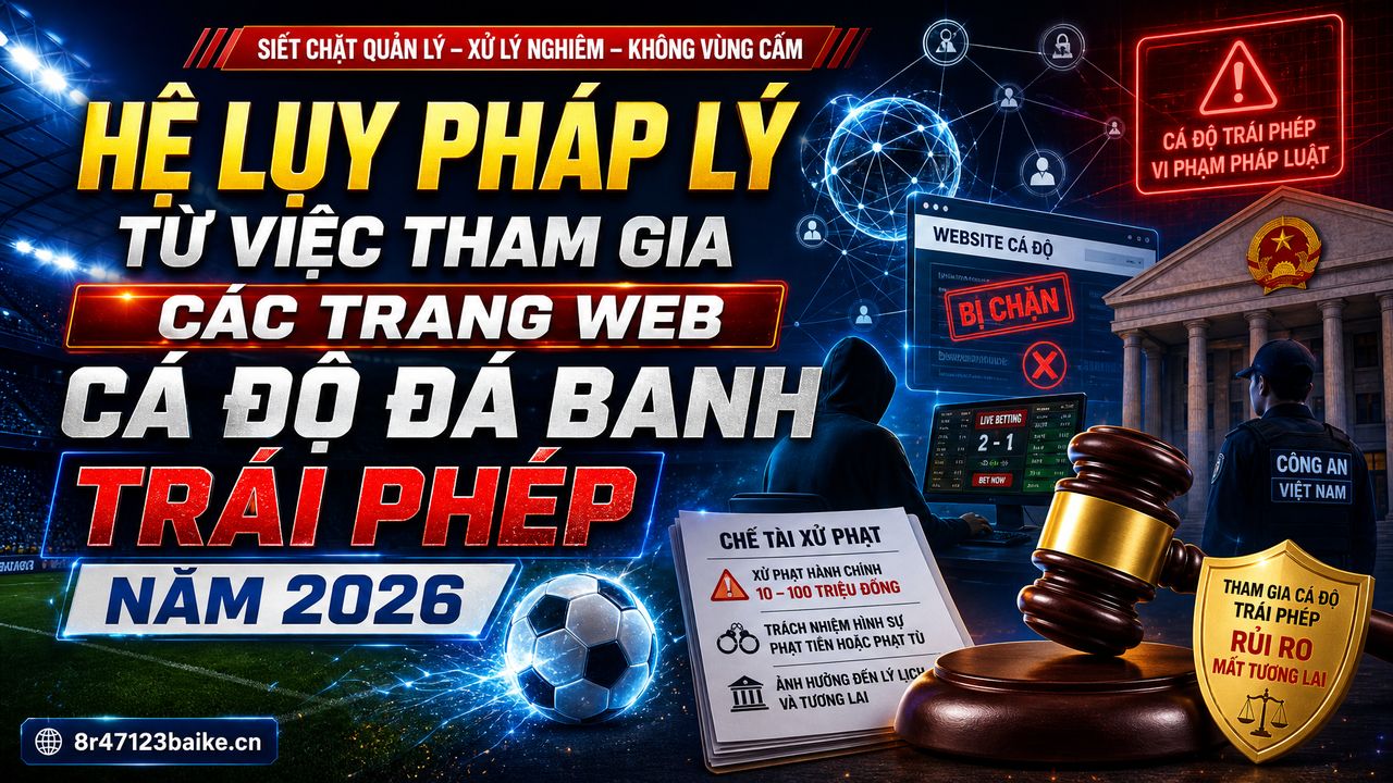 Hệ lụy pháp lý từ việc tham gia các trang web cá độ đá banh trái phép năm 2026